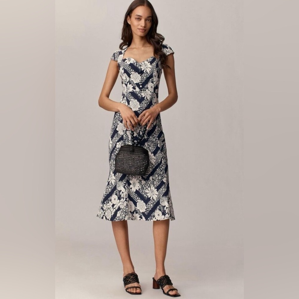 NWT! Anthropologie The Cecily Fit & Flare Sweetheart Dress by Maeve -Multiple 💎🥨